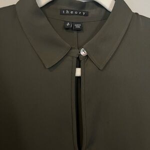 Theory Dark Olive Blouse